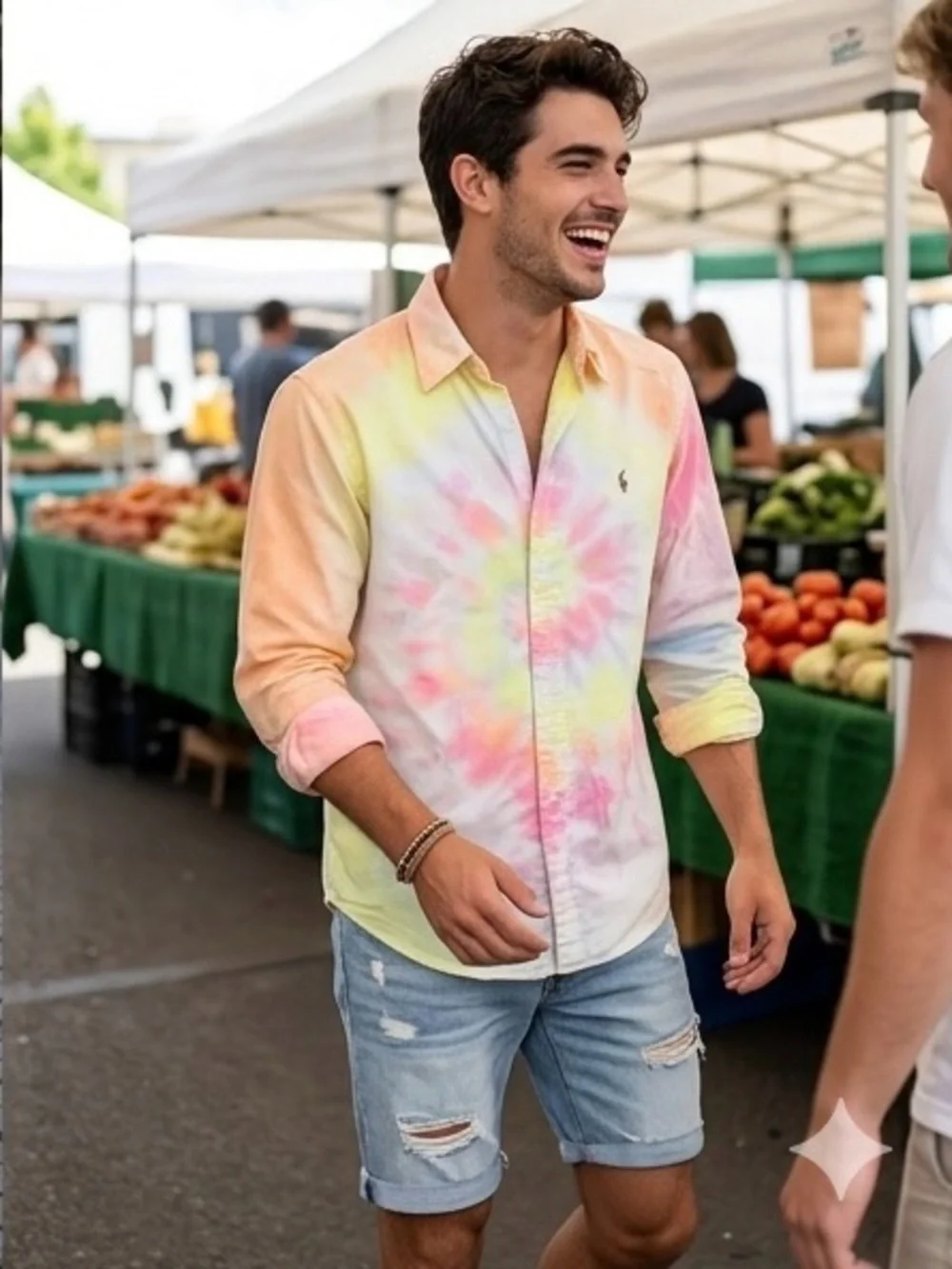 Polo by Ralph Lauren Pastel Tie-Dye Shirt - Pink, Yellow, Blue size SP like New